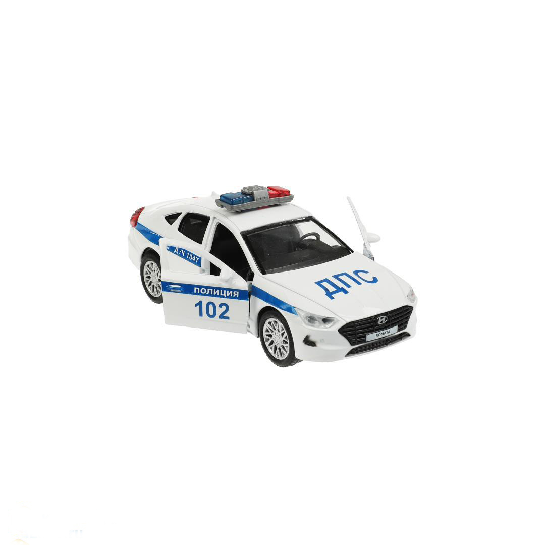 Машина SONATA-12POL-WH "Технопарк", Hyundai Sonata полиция, металл, инерц.