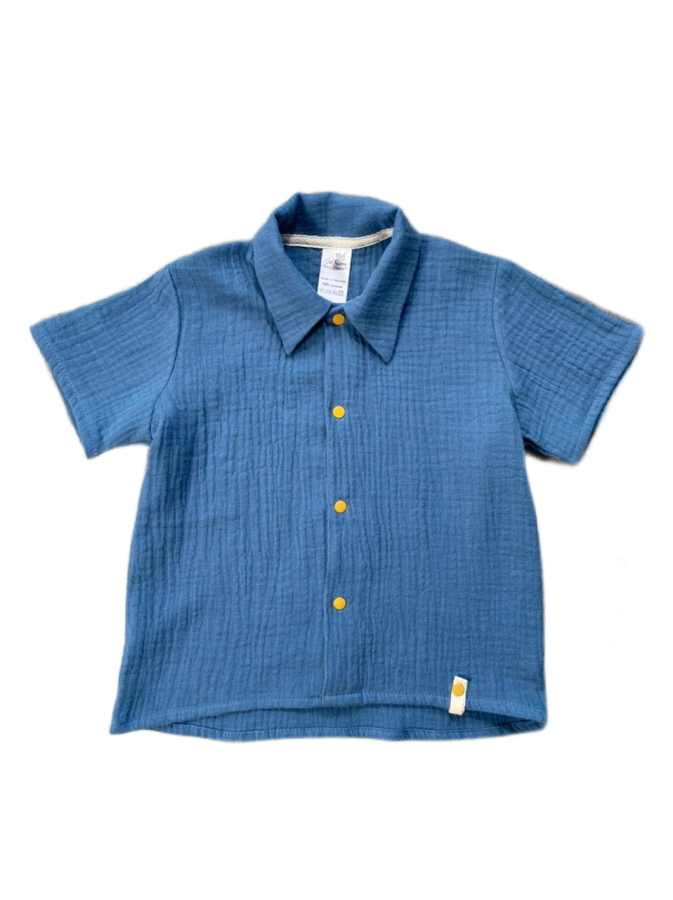 Рубашка 74 р-р АРТ 4441М Муслин (синий)