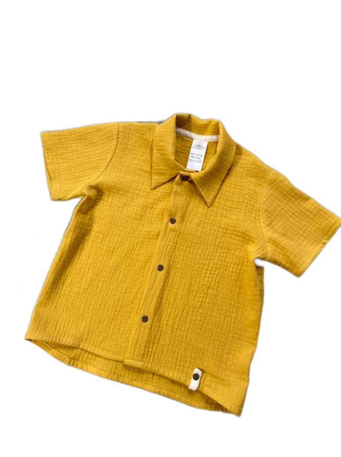 Рубашка 98 р-р АРТ 4441/1М Муслин (горчичный)
